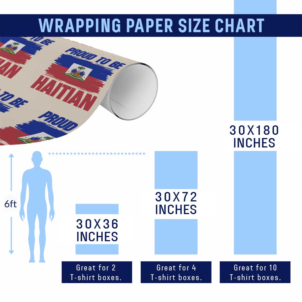 Proud To Be Haitian Wrapping Paper Roll Haiti Flag Heritage Pride