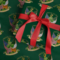 Proud To Be Irish American Wrapping Paper Roll Vintage Ireland USA Flag Shamrock Harp - Wonder Print Shop