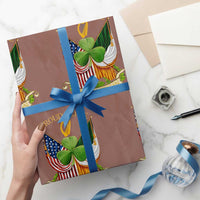 Proud To Be Irish American Wrapping Paper Roll Vintage Ireland USA Flag Shamrock Harp - Wonder Print Shop
