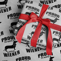 Proud to Have A Little Wiener Wrapping Paper Roll Funny Offensive Dachshund Retro 90s - Wonder Print Shop
