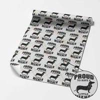 Proud to Have A Little Wiener Wrapping Paper Roll Funny Offensive Dachshund Retro 90s - Wonder Print Shop