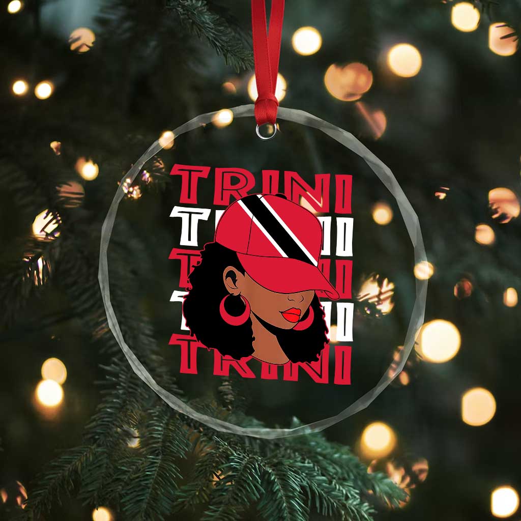 Proud Trini Afro Black Woman Crystal Glass Ornament Trinidad and Tobago Flag Pride TS10