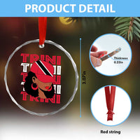 Proud Trini Afro Black Woman Crystal Glass Ornament Trinidad and Tobago Flag Pride TS10