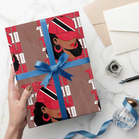 Proud Trini Afro Black Woman Wrapping Paper Roll Trinidad and Tobago Flag Pride - Wonder Print Shop