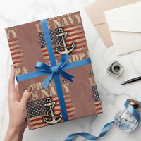 Proud US Navy Grandpa Wrapping Paper Roll Vintage American Flag Anchor - Wonder Print Shop