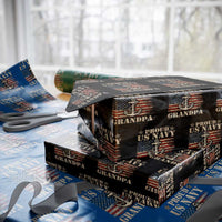 Proud US Navy Grandpa Wrapping Paper Roll Vintage American Flag Anchor - Wonder Print Shop