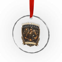 Proud Welder Graphic Crystal Glass Ornament Built To Last Worker Gift