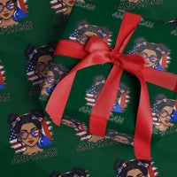 Puerto Rican American Girl Wrapping Paper Roll AME-RICAN Boricua Pride