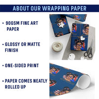 Puerto Rican American Girl Wrapping Paper Roll AME-RICAN Boricua Pride