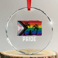Puerto Rican LGBTQ Crystal Glass Ornament Boricua Rainbow Flag Pride