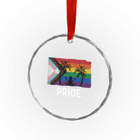 Puerto Rican LGBTQ Crystal Glass Ornament Boricua Rainbow Flag Pride