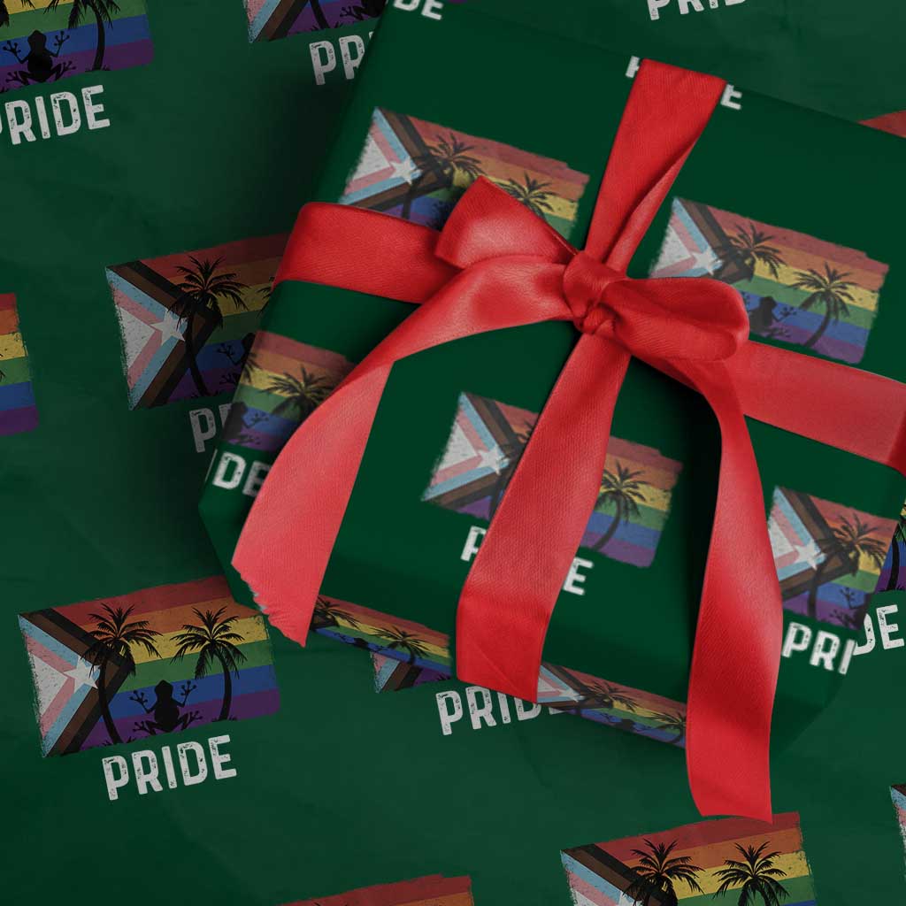 Puerto Rican LGBTQ Wrapping Paper Roll Boricua Rainbow Flag Pride