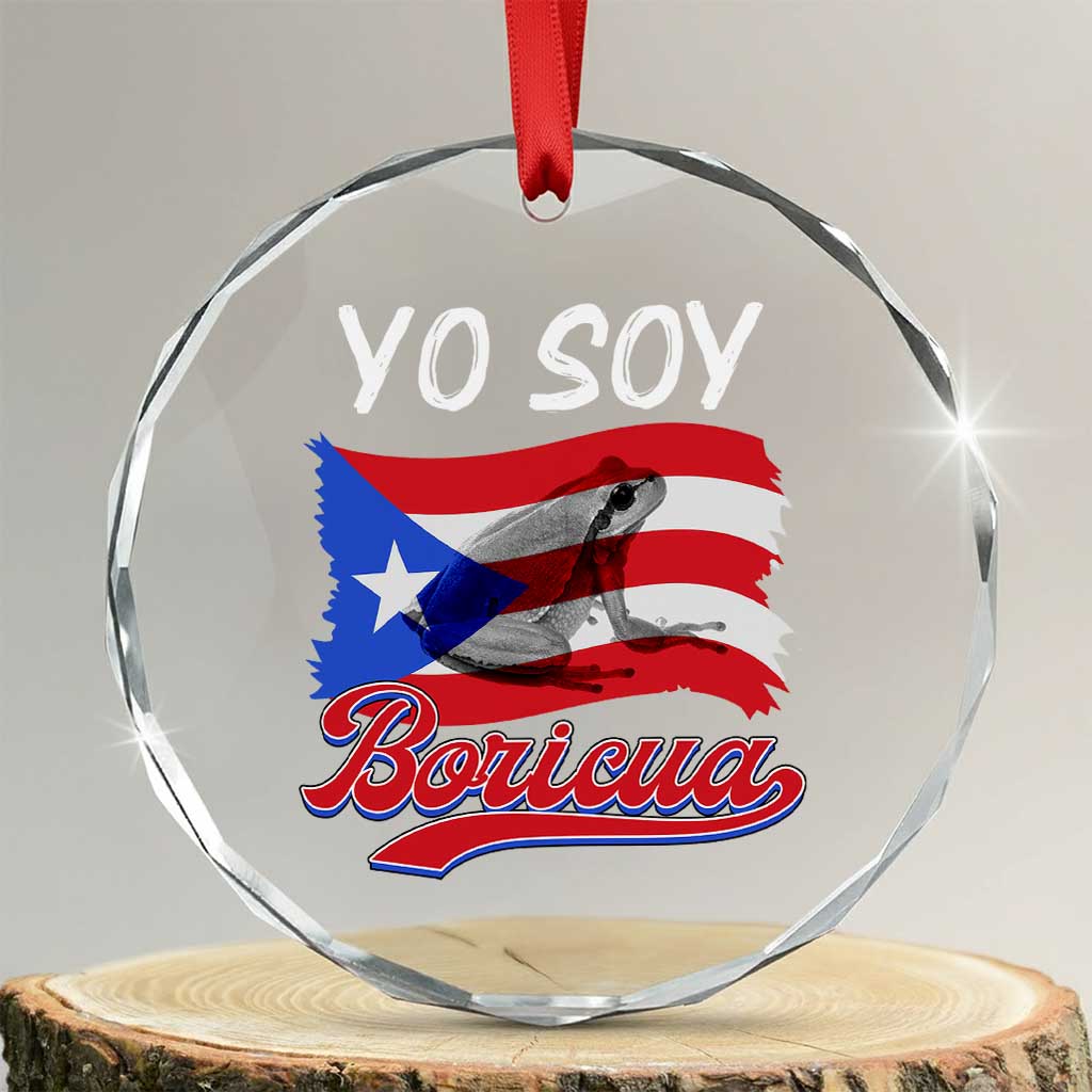 Puerto Rico Boricua Crystal Glass Ornament Vintage Coqui Puerto Rican Flag Pride Yo Soy Boricua - Wonder Print Shop