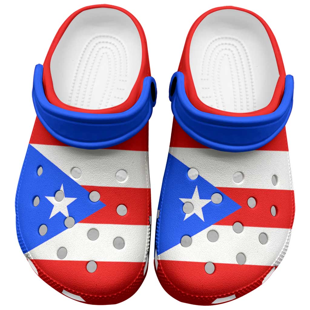 Puerto Rico Clogs Shoes Heritage Palette Flag-Inspired - Wonder Print Shop
