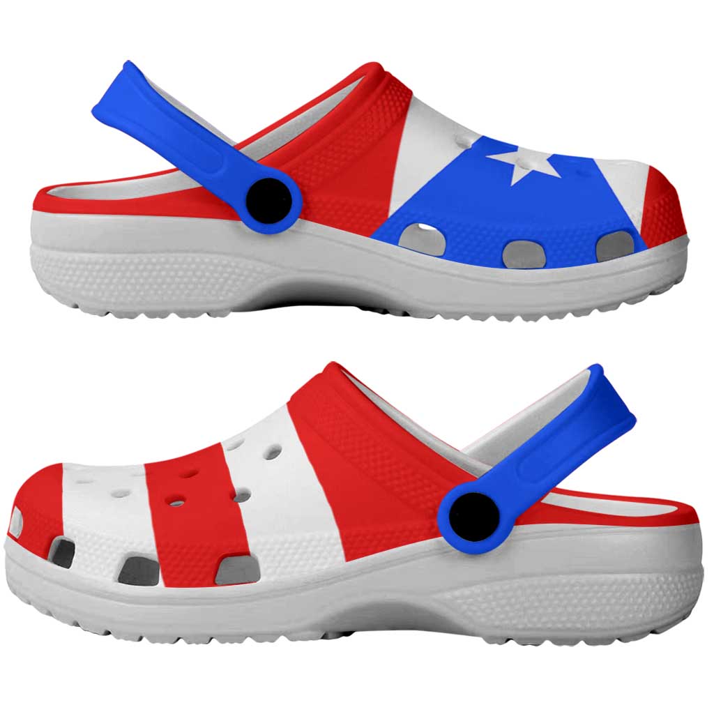 Puerto Rico Clogs Shoes Heritage Palette Flag-Inspired - Wonder Print Shop