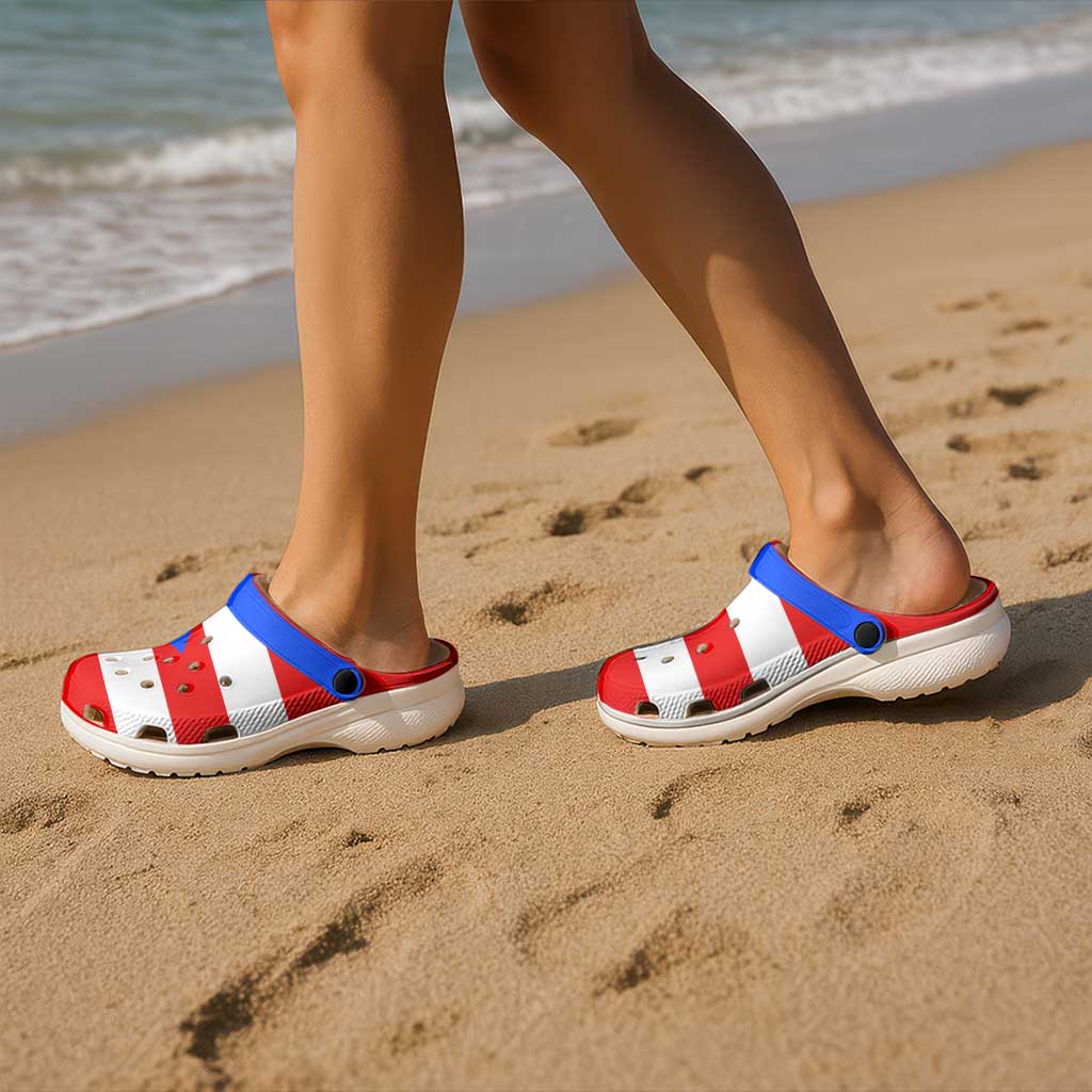 Puerto Rico Clogs Shoes Heritage Palette Flag-Inspired - Wonder Print Shop