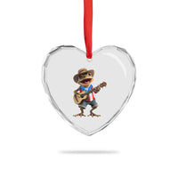 Puerto Rico Coqui Frog Puerto Rican Flag Taino Boricua Guitar Heart Crystal Glass Ornament - Wonder Print Shop
