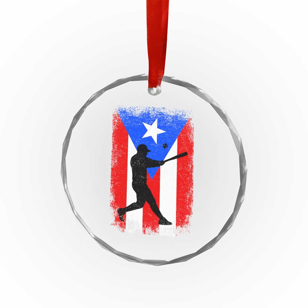 Puerto Rico Flag Baseball Crystal Glass Ornament Cool Distressed Jersey Gift Boricua Boys - Wonder Print Shop