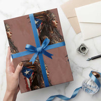 Puerto Rico Taino Warrior Woman Wrapping Paper Roll Boricua Pride