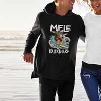 Mele Kalikimaka Tropical Hawaiian Christmas in Hawaii Surfing Santa Hoodie - Wonder Print Shop