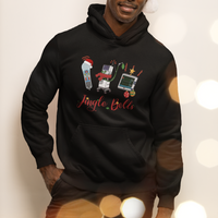 Christmas Nurse Jingle Bells Telemetry Respiratory Therapist Hoodie - Wonder Print Shop