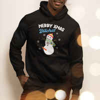 Merry Xmas Bitches Naughty Dirty Carrot Snowman Ugly Christmas Hoodie - Wonder Print Shop