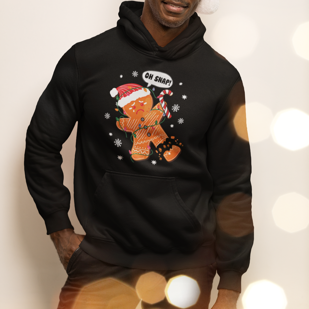 Op Snap Gingerbread Broken Leg Christmas Hoodie - Wonder Print Shop
