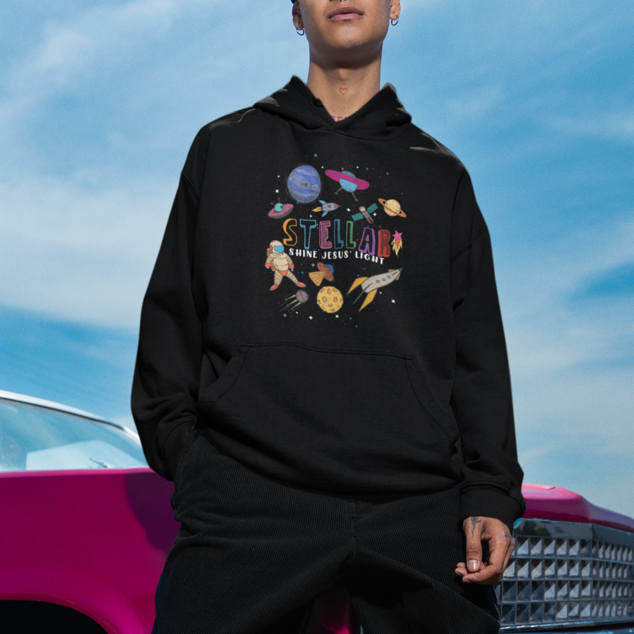 VBS Stellar Hoodie Stellar VBS Shine Jesus Light Vacation Bible School Space - Wonder Print Shop