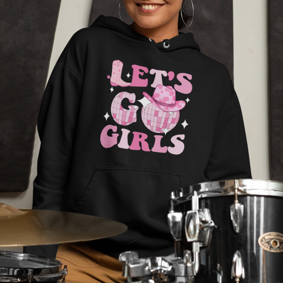 Let's Go Girls Retro Cowgirls Howdy Vintage Western Country Hoodie - Wonder Print Shop