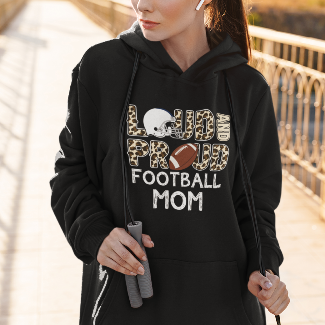 Football Mom Hoodie Loud And Proud Football Mom Rugby Helmet - Wonder Print Shop