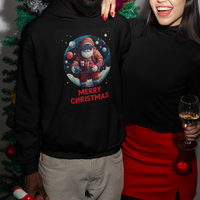 Christmas Hoodie Santa Astronaut Xmas Space Colorful Planet - Wonder Print Shop
