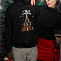 Feliz Navidog Dog Christmas Tree Hoodie - Wonder Print Shop