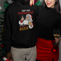 Can't Have Christmas Cheer Without Christmas Beer Santa Drinking Hoodie - Wonder Print Shop