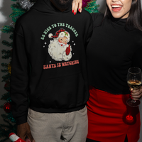 Be Nice To The Teacher Santa Is Watching Retro Groovy Christmas Hoodie - Wonder Print Shop