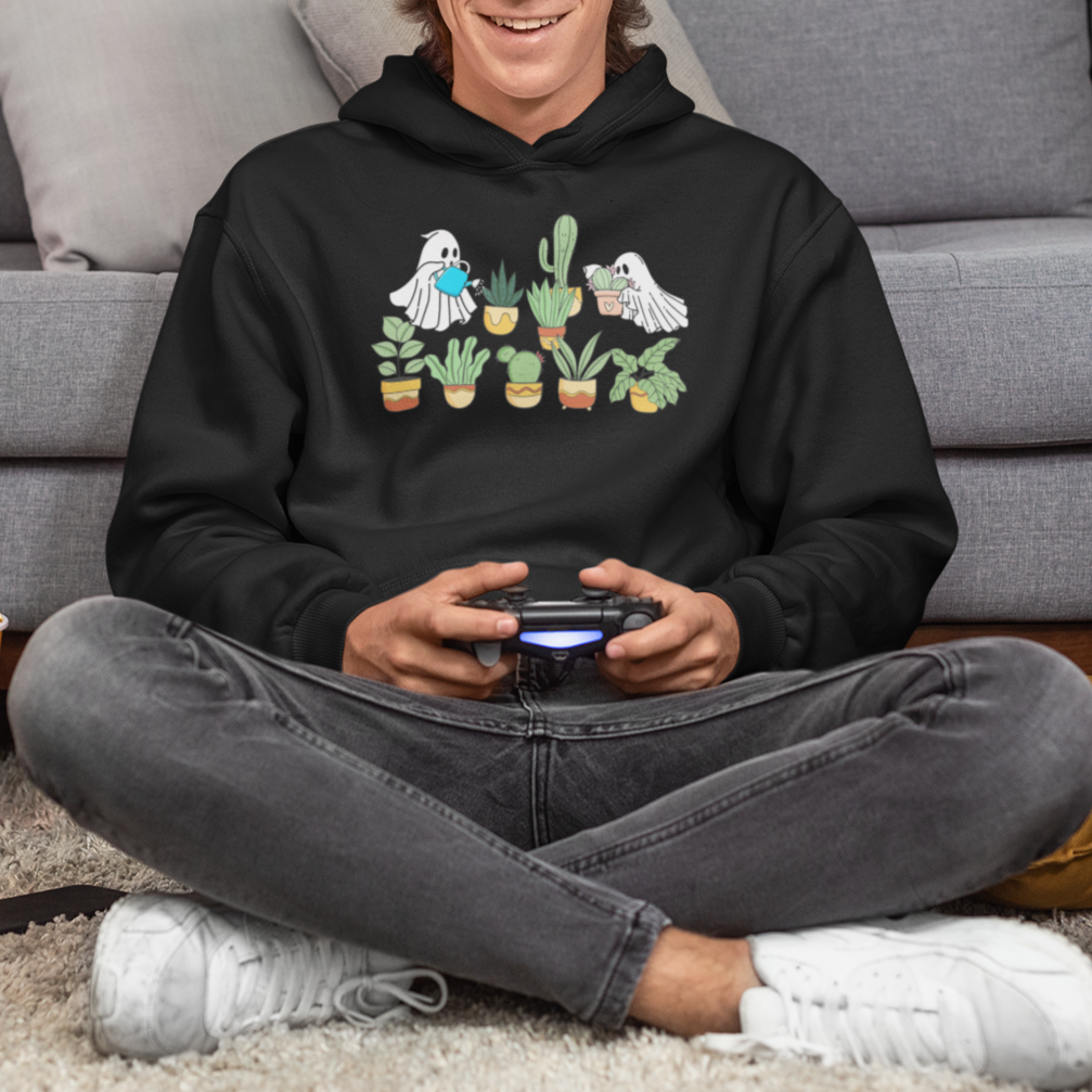 Halloween Gardening Hoodie Cute Gardener Boo Sheet Ghost Garden Plants Lover Halloween Costume - Wonder Print Shop