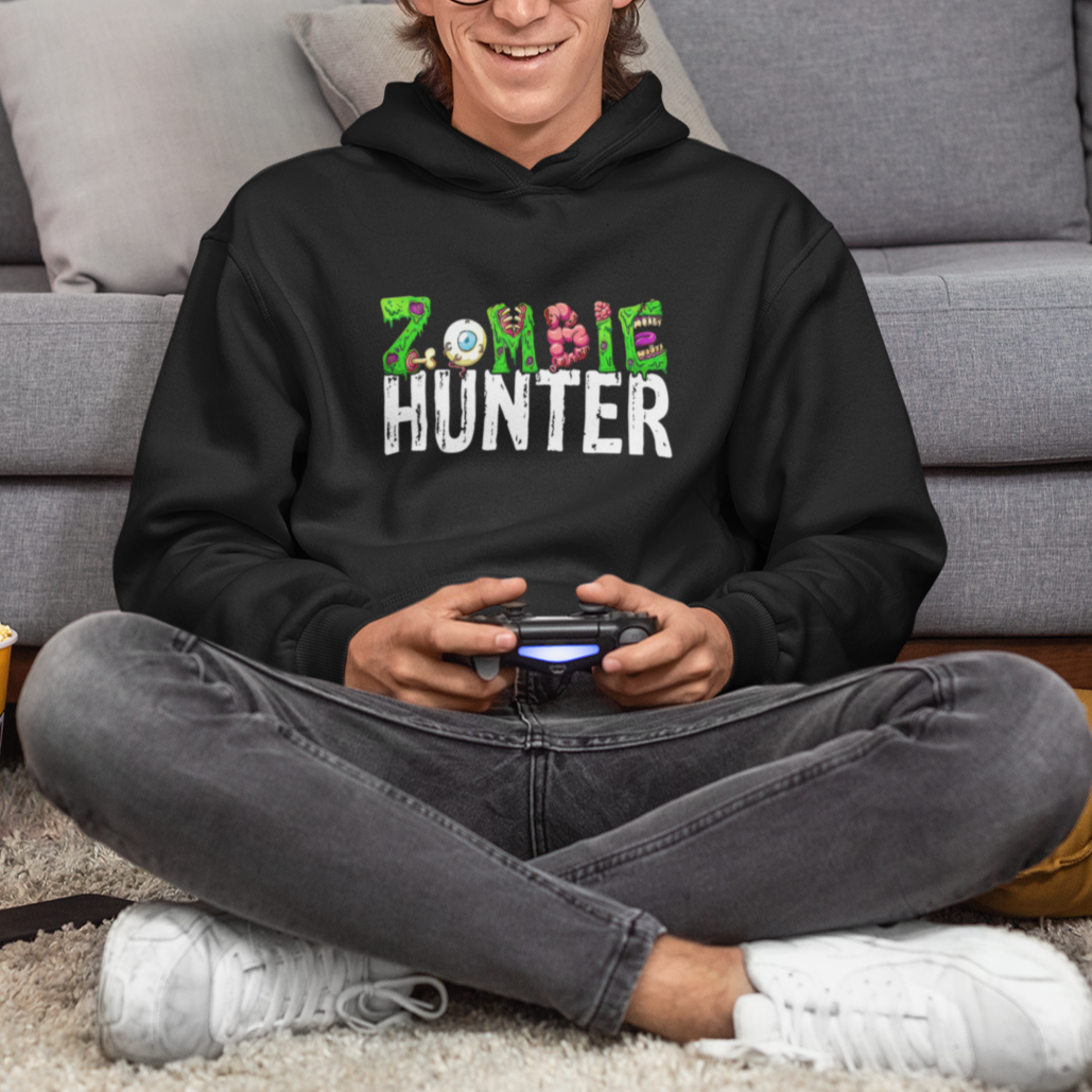 Zombie Hunter Eye Brain Hunting Halloween Costume Hoodie - Wonder Print Shop