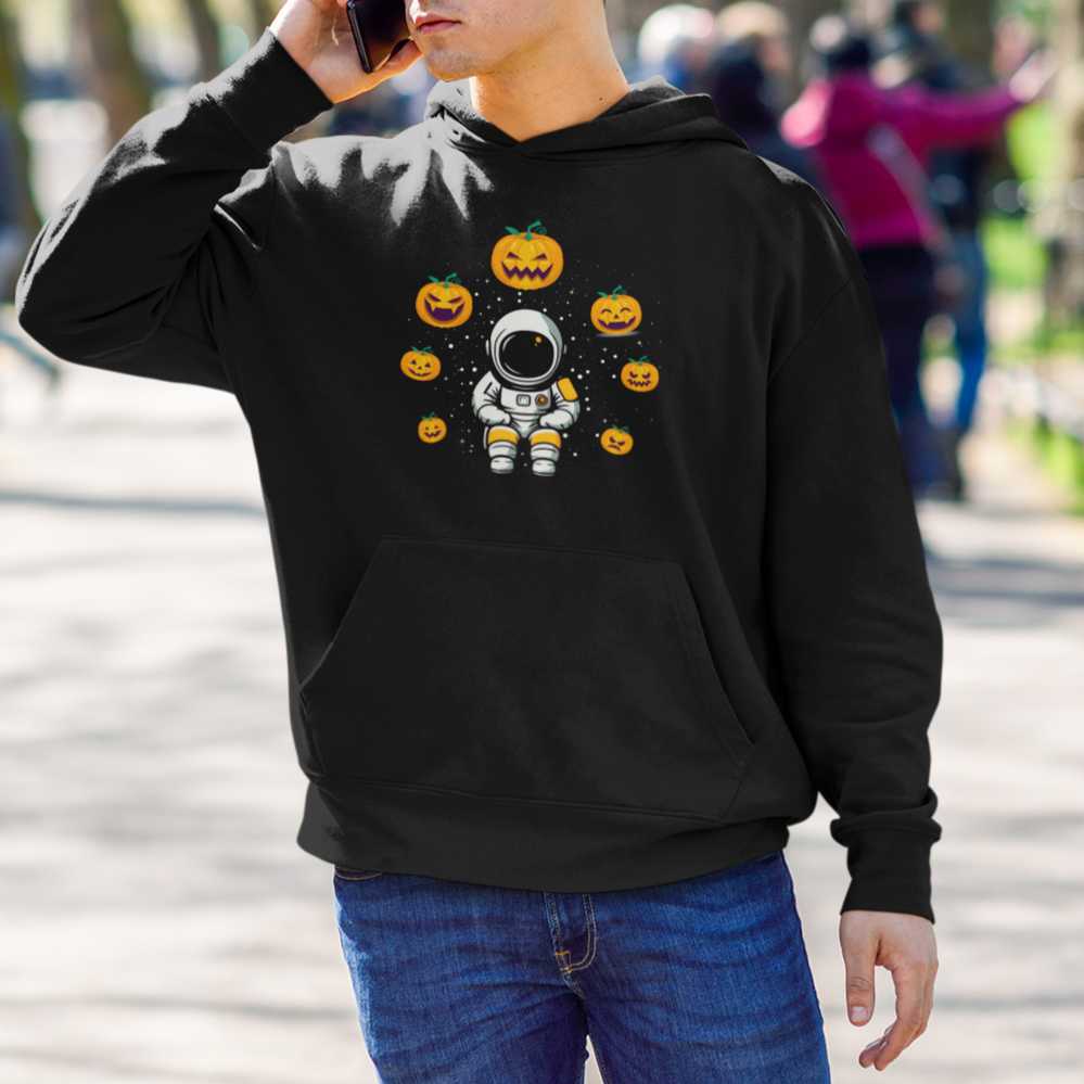 Halloween Astronaut Hoodie Scary Pumpkin Universe Outer Space Halloween Costume - Wonder Print Shop