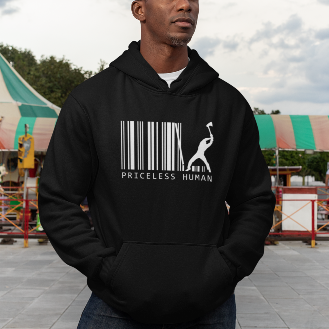 Priceless Human Funny Barcode Hoodie - Wonder Print Shop