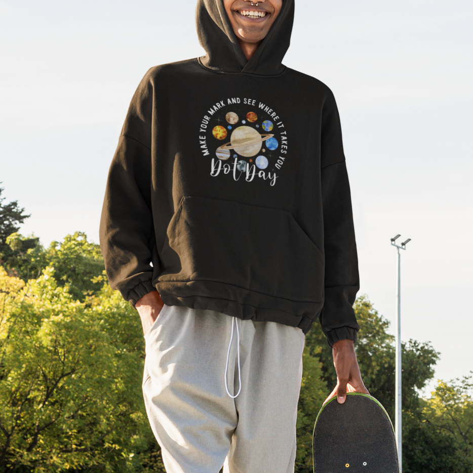 Dot Day Hoodie Polka Dot See Where It Takes You Universe Outer Space - Wonder Print Shop