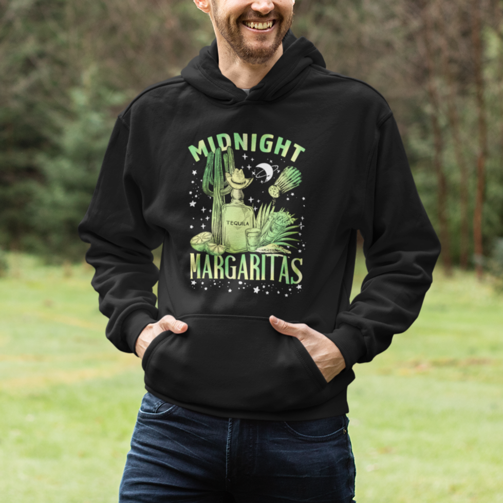 Midnight Margaritas Alcohol Drinker Cocktail Lover Hoodie - Wonder Print Shop