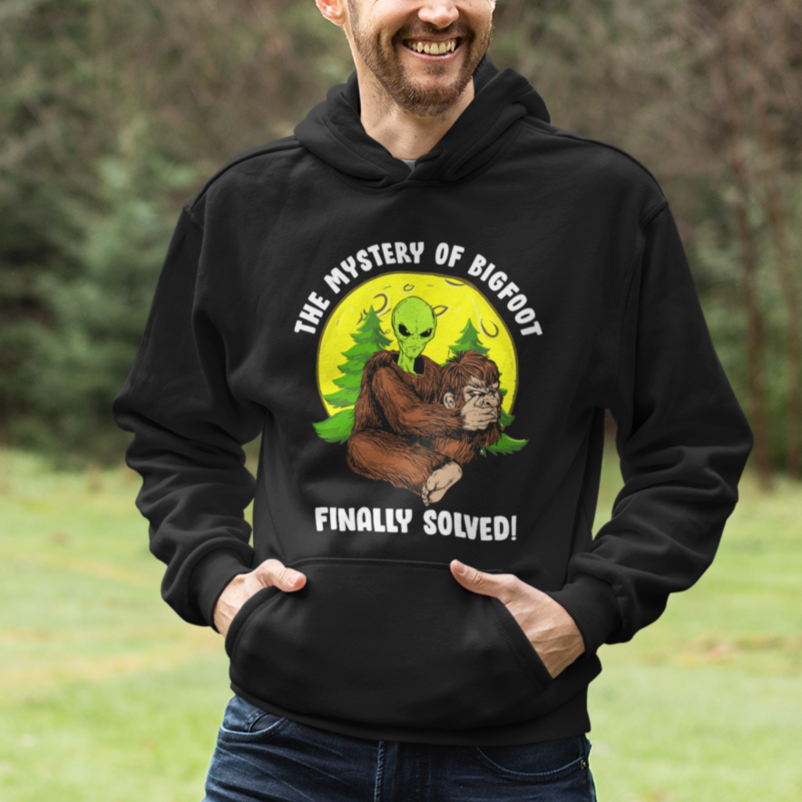 Mystery Of Bigfoot Alien Funny Real Sasquatch Hoodie - Wonder Print Shop