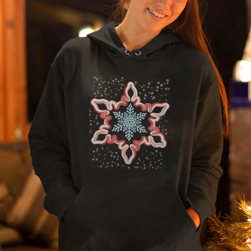 Snowflake Candy Cane Snow Christmas Pajamas Hoodie - Wonder Print Shop