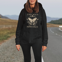 Moth Hoodie Celestial Retro Boho Stay Wild Moon Child Mystic Botanical Gypsy Luna Moth Actias Luna Moon Phases Shirt for Women, Moth T-shirt, Spirituality Shirt - Wonder Print Shop