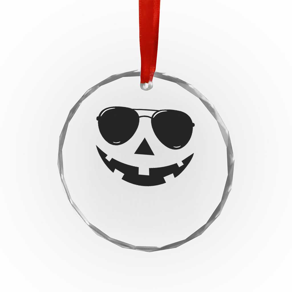 Pumpkin Face Crystal Glass Ornament Vintage Jack o Lantern Jackolantern Spooky Season Halloween TS10