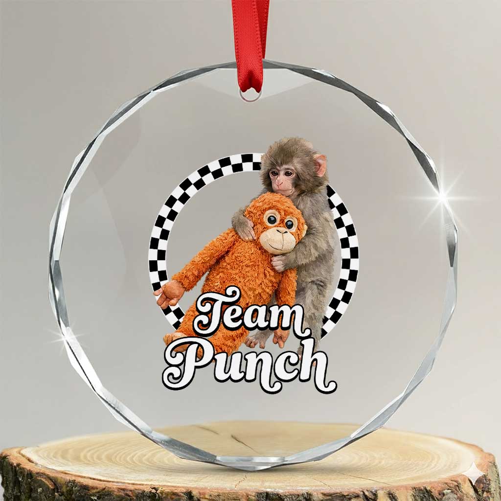 Punch Mokey Crystal Glass Ornament Baby Monkey And Plush Toy Viral Trend