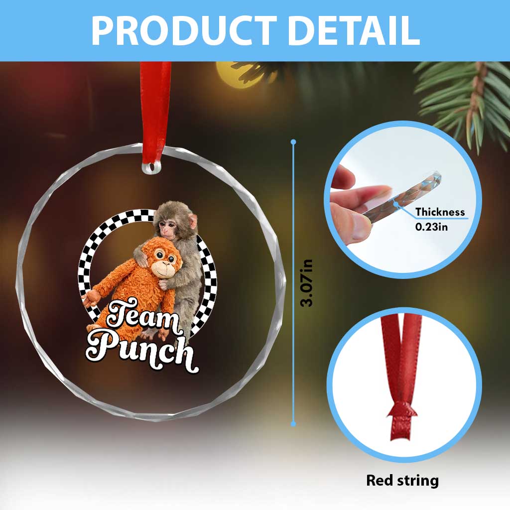 Punch Mokey Crystal Glass Ornament Baby Monkey And Plush Toy Viral Trend