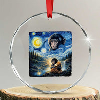 Punch Mokey Crystal Glass Ornament Viral Baby Monkey Starry Night Van Gogh