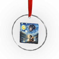 Punch Mokey Crystal Glass Ornament Viral Baby Monkey Starry Night Van Gogh