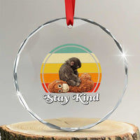 Punch Mokey Crystal Glass Ornament Viral Trend Baby Monkey Stay Kind