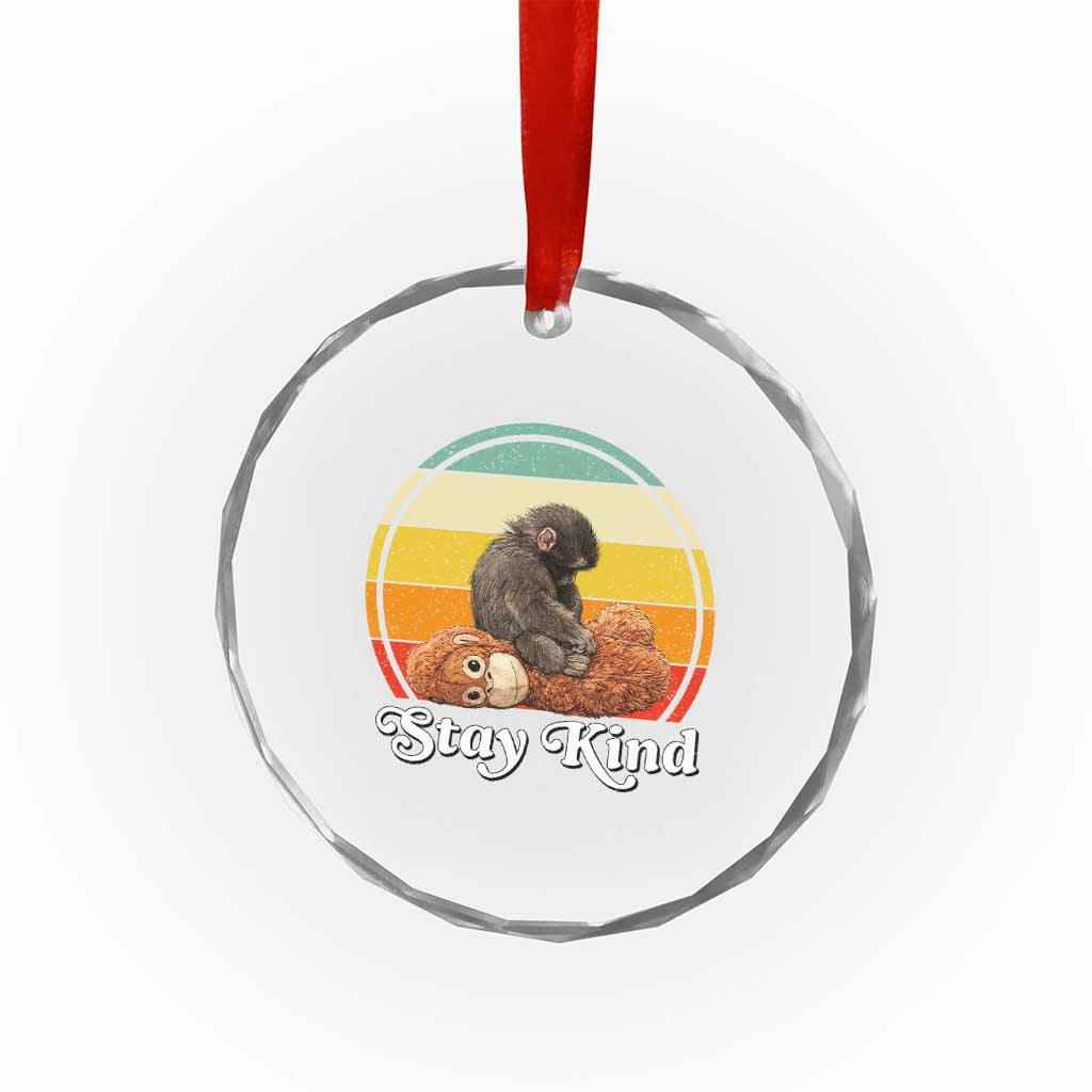Punch Mokey Crystal Glass Ornament Viral Trend Baby Monkey Stay Kind